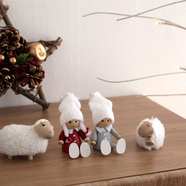 ノルディカニッセ 白羊 中 NORDIKA nisse クリスマス 雑貨 木製 人形