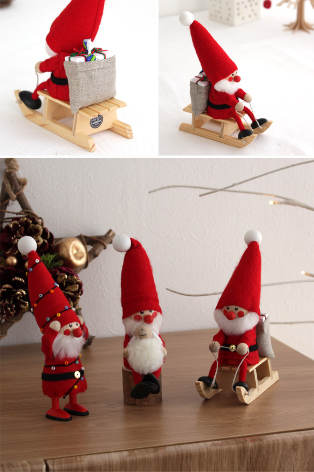 今季完売】ノルディカニッセ そりに乗ったサンタ フェルトシリーズ 赤