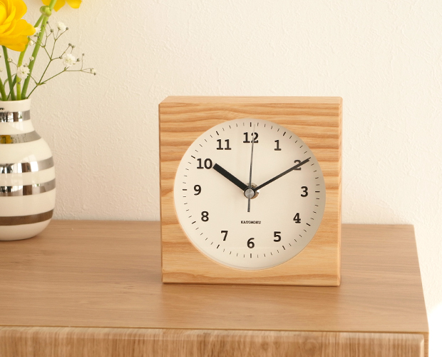 加藤木工 カトモク KATOMOKU Dual use clock 4 ナチュラル 掛け