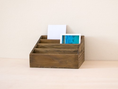 レターカードラック 木箱 収納 ボックス カードスタンド CD ポスト