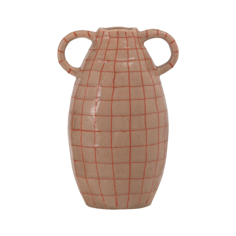 東谷 花瓶 おしゃれ 高さ29cm 陶器 壺 収納 取っ手付き 倒れにくい