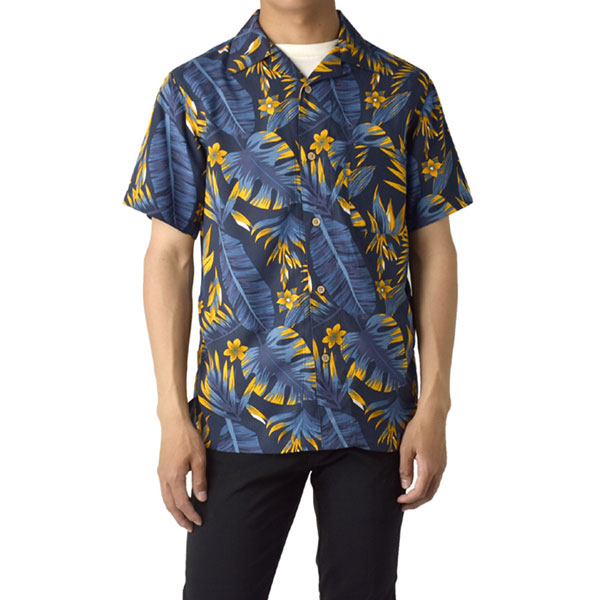 FLAG ON CREW アロハシャツ 半袖 メンズ 開襟 シャツ 開襟シャツ