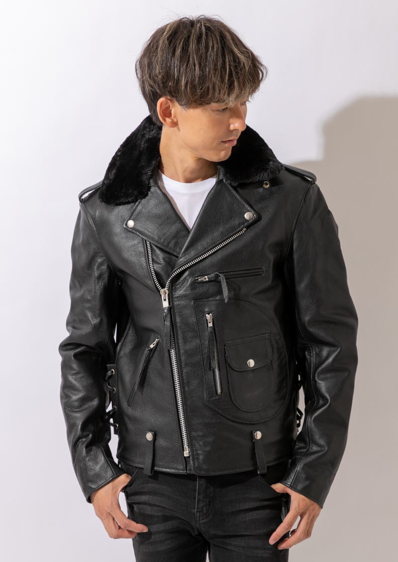 フリーダムレザー 革ジャン レザージャケット メンズ 本革 襟ボア付