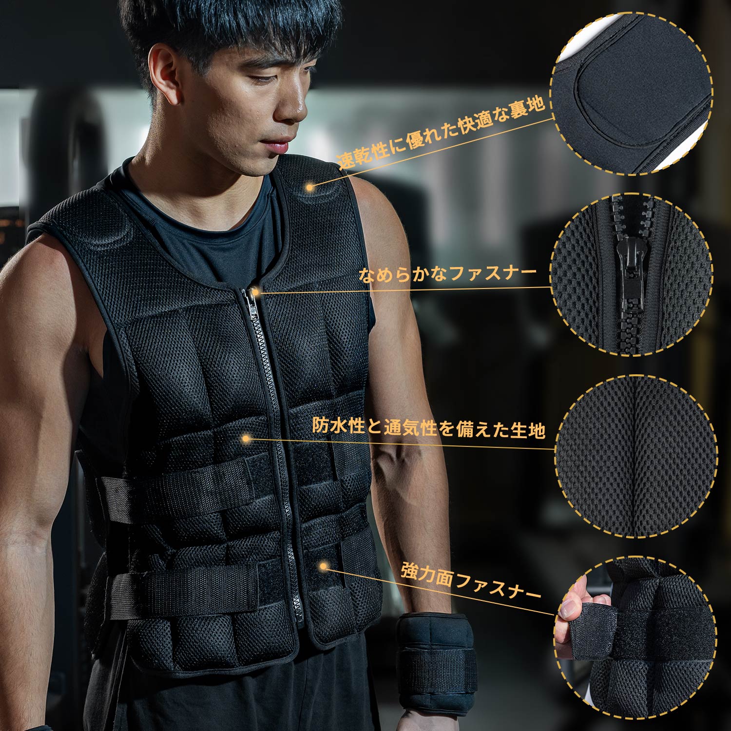 AIFY ウエイトベスト 20kg ウェイトベスト 重り ジャケット ダンベル