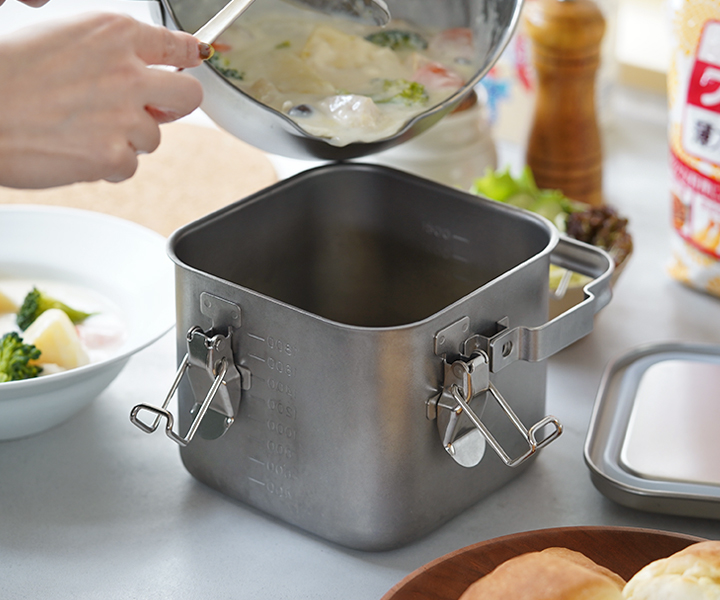 仔犬印（KOINU） 角型給食缶ミニ ステンレス 保存容器 持ち運び IH対応