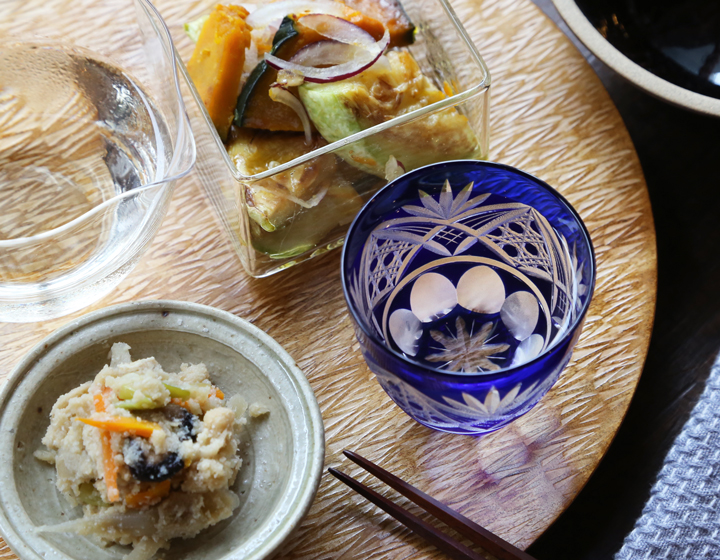 田島硝子（TAJIMA GLASS） 江戸切子 八角籠目菊底 ぐい呑み ルリ 盃