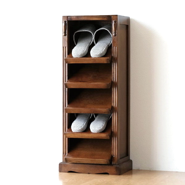 スリッパラック 木製 アンティーク レトロ 5段 5足 おしゃれ タワー