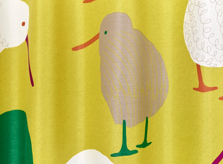 スミノエ 2級遮光カーテン デザインライフ TEKUTEKU KIWI テクテク