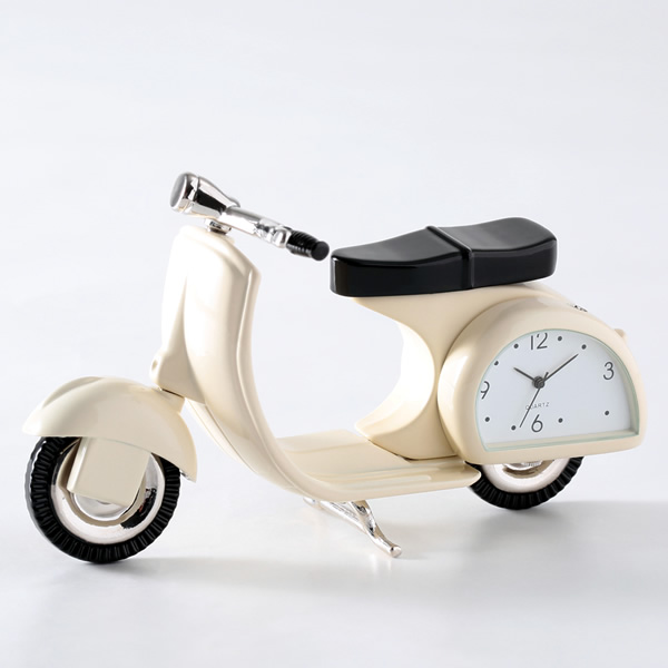 置時計 ミニチュアクロックコレクション スクーター/バイク ベージュ