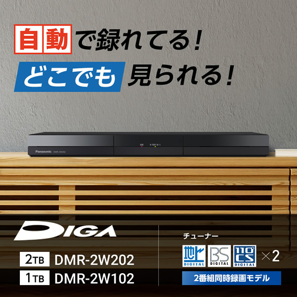 DIGA ブルーレイレコーダー 2番組同時録画 パナソニック Panasonic 1TB