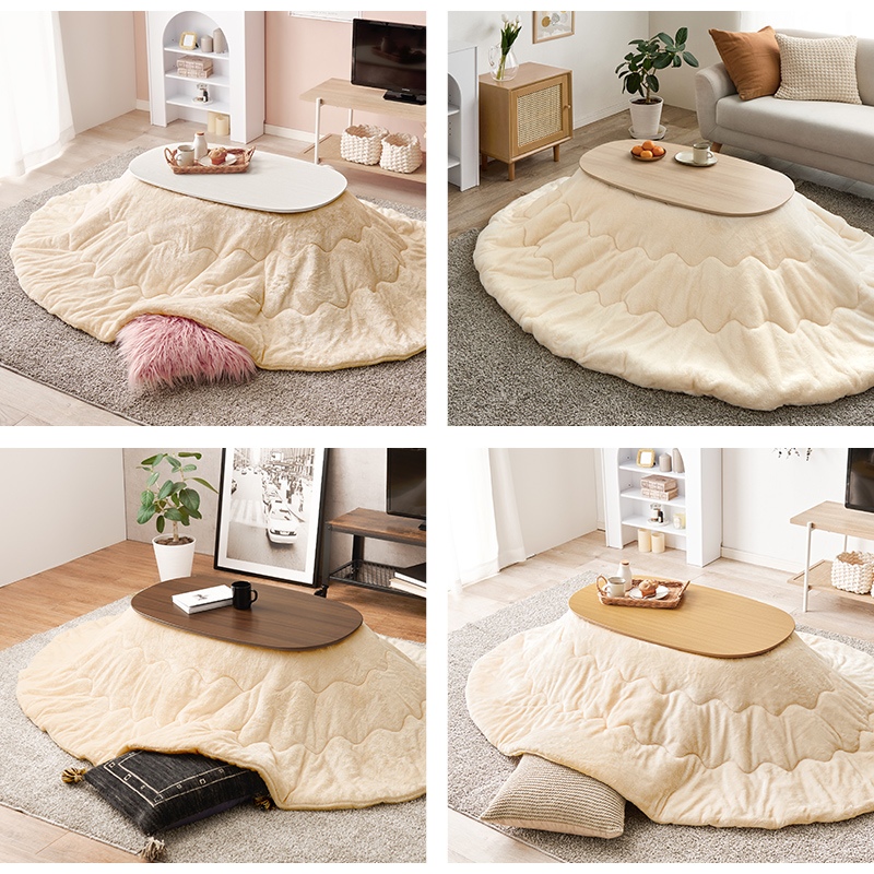 HAGiHARA（萩原） こたつテーブルセット 2点セット こたつ 楕円形 90