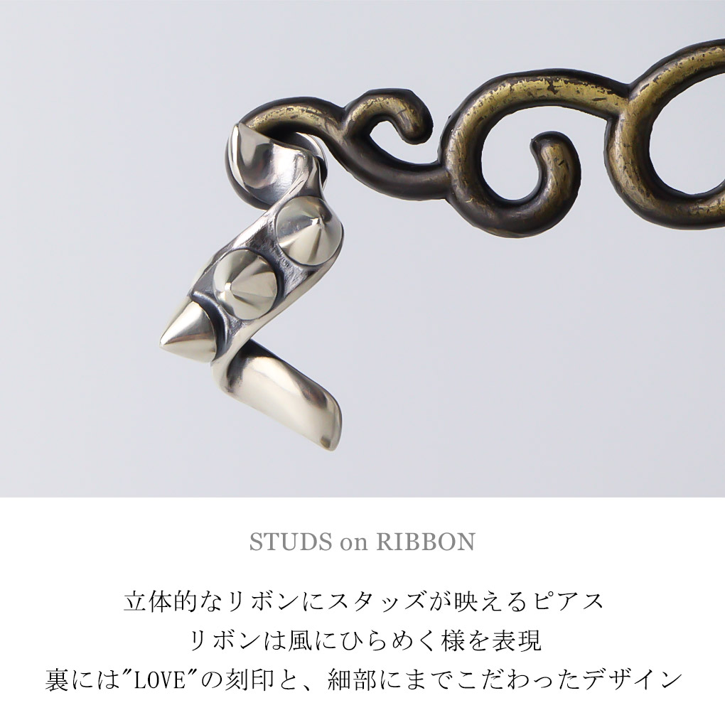 Rat Race（ラットレース） スタッズ オン リボン LOVE ピアス 1P 片耳
