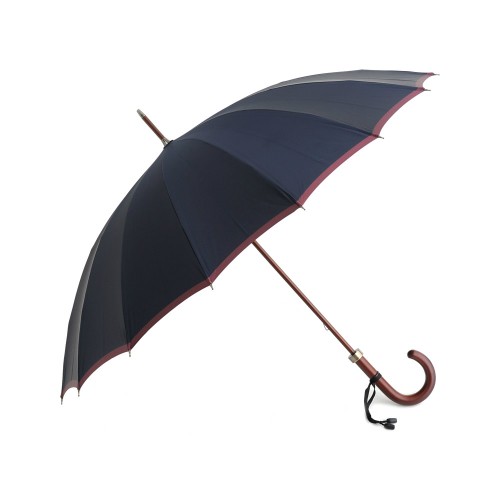 高級 紳士傘 日本製 前原光榮商店 16本骨長傘 60cm ボーダー 楓持ち手