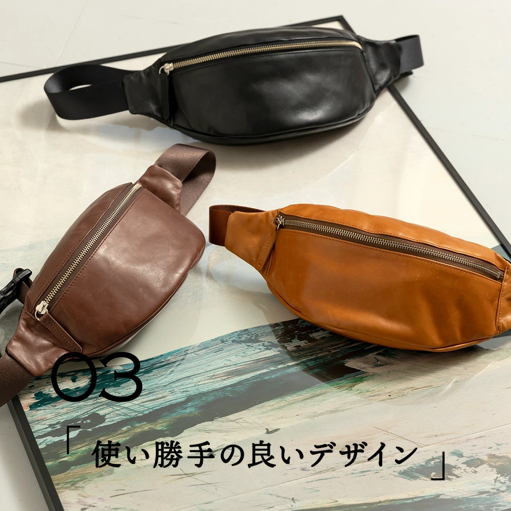 gentlen ボディバッグ ウエストポーチ ブラウン gentlen ボディバッグ