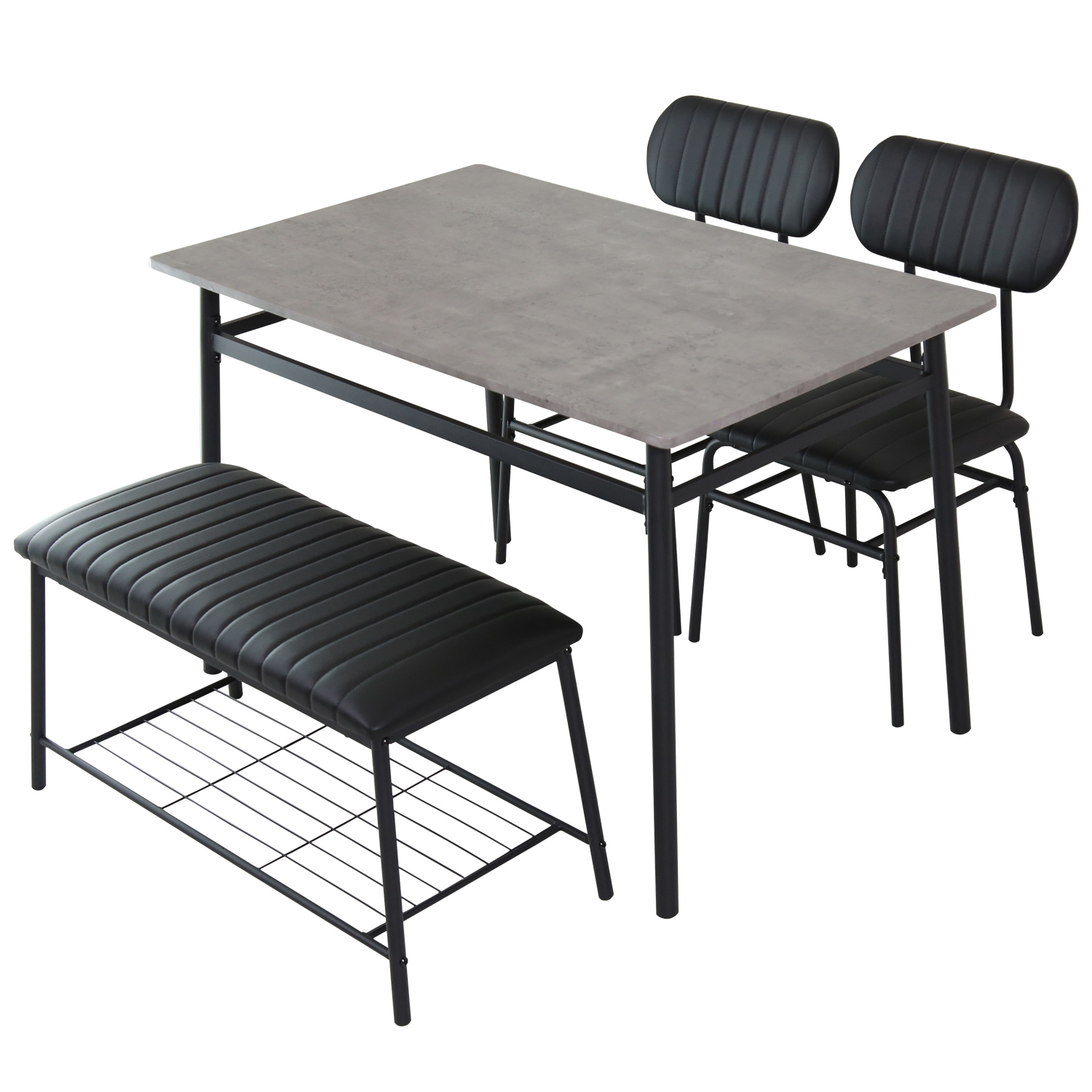 DORIS（ドリス） ダイニングテーブルセット 4点 4人用 ベンチ