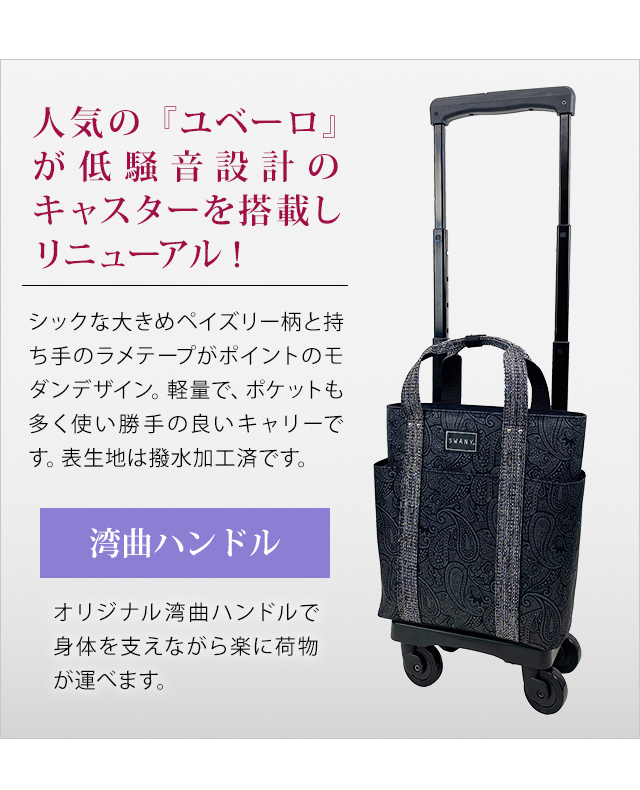 SWANY ペイズリー柄 ブラックキャリーTS15 ブラック 未使用に近い