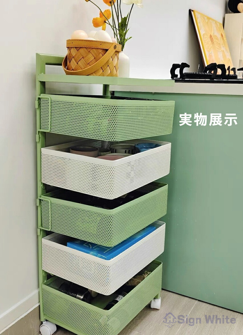 キッチンワゴン 回転 ワゴン サイドワゴン キャスター付き サイド