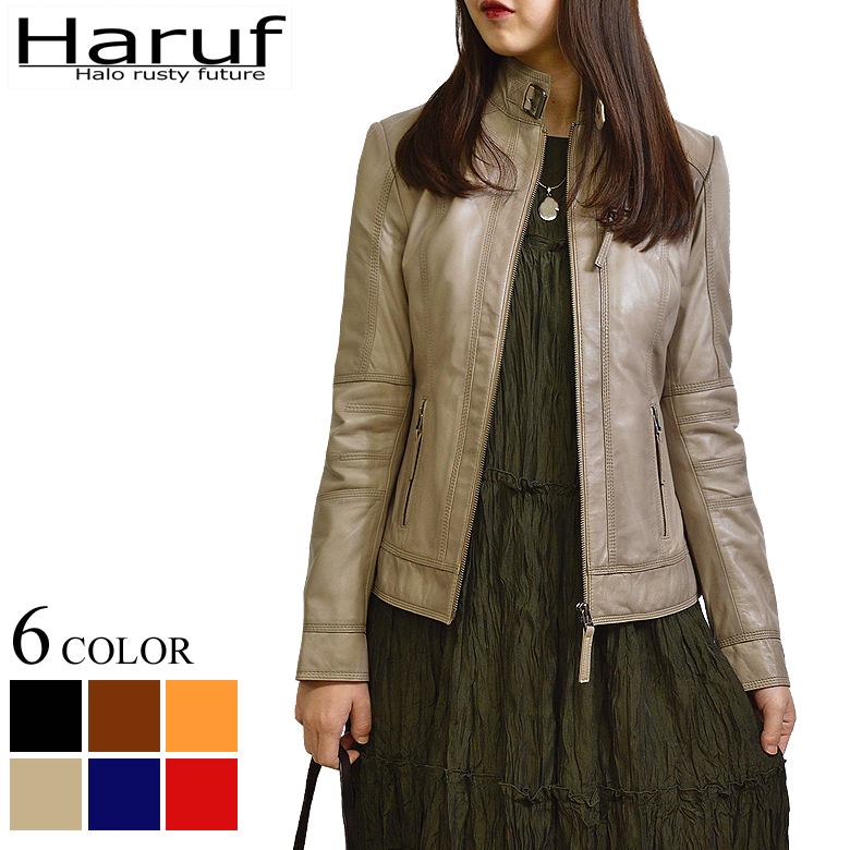 Haruf（ハルフ） レザージャケット シングルライダースジャケット 革
