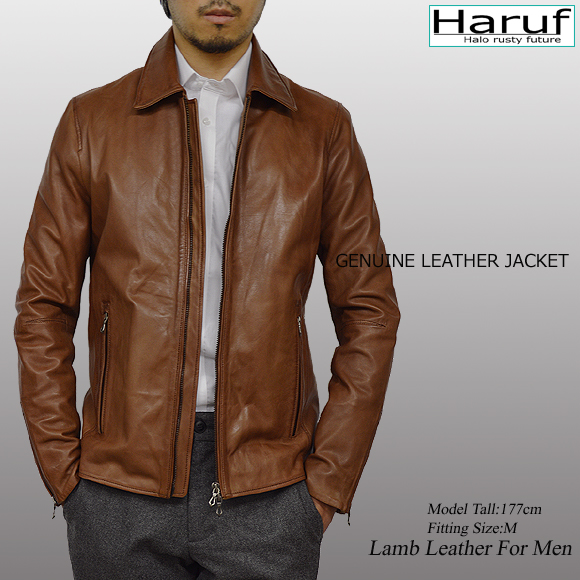 Haruf（ハルフ） 革ジャン レザージャケット メンズ 本革 衿付き