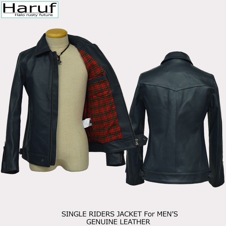 Haruf（ハルフ） ライダースジャケット メンズ シングル 革ジャン 本革