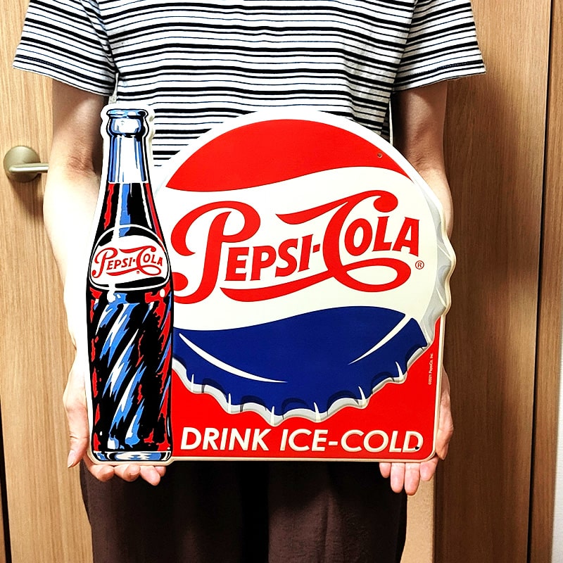 PEPSI（ペプシ） ブリキ看板 コーラ ボトルキャップ エンボスメタル