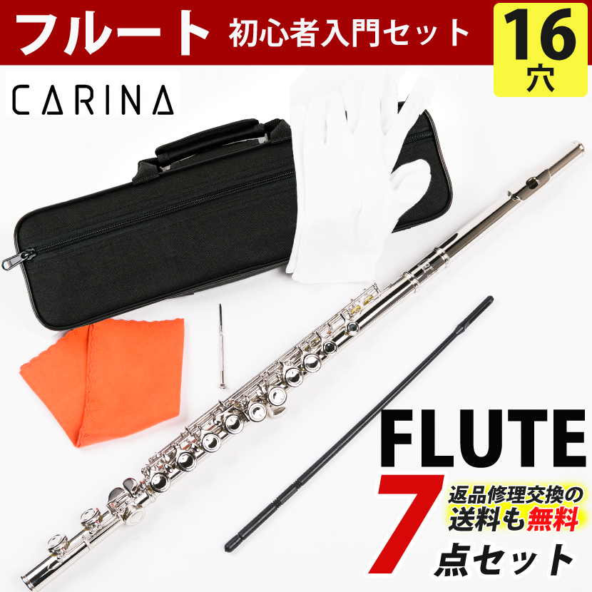 フルート 初心者 吹奏楽 練習用 ケース付き ニッケルメッキ 入学式