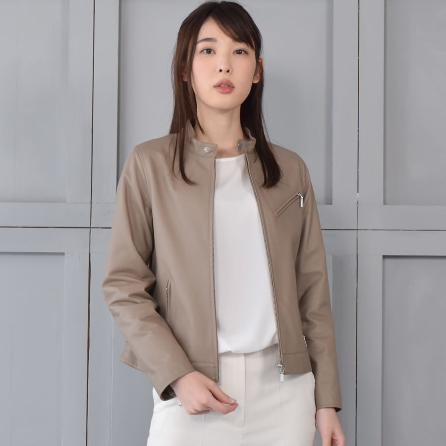 Merfirge ライダース レディースラムレザー シングル 本革 羊革 リアル