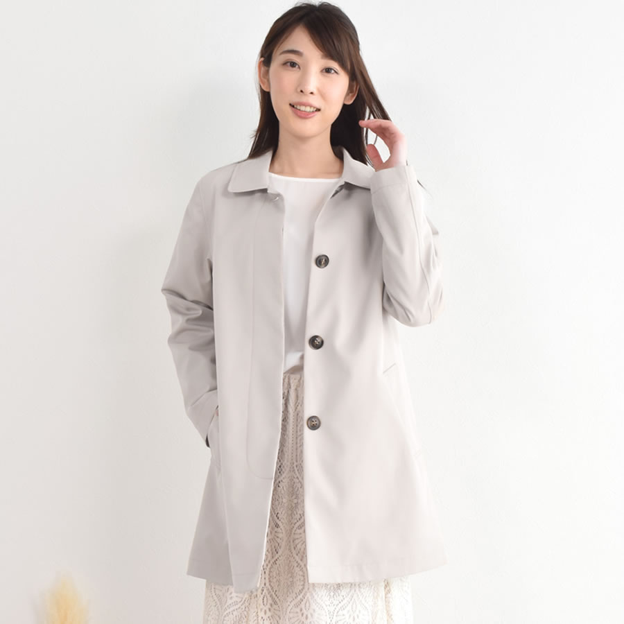 Merfirge ステンカラーコート 裏地 チェック柄 ステンカラー コート 弱