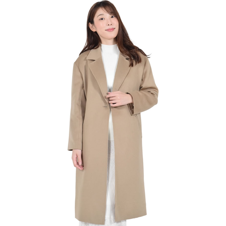 カシミヤ コート レディース カシミヤ100% ロングコート チェスター