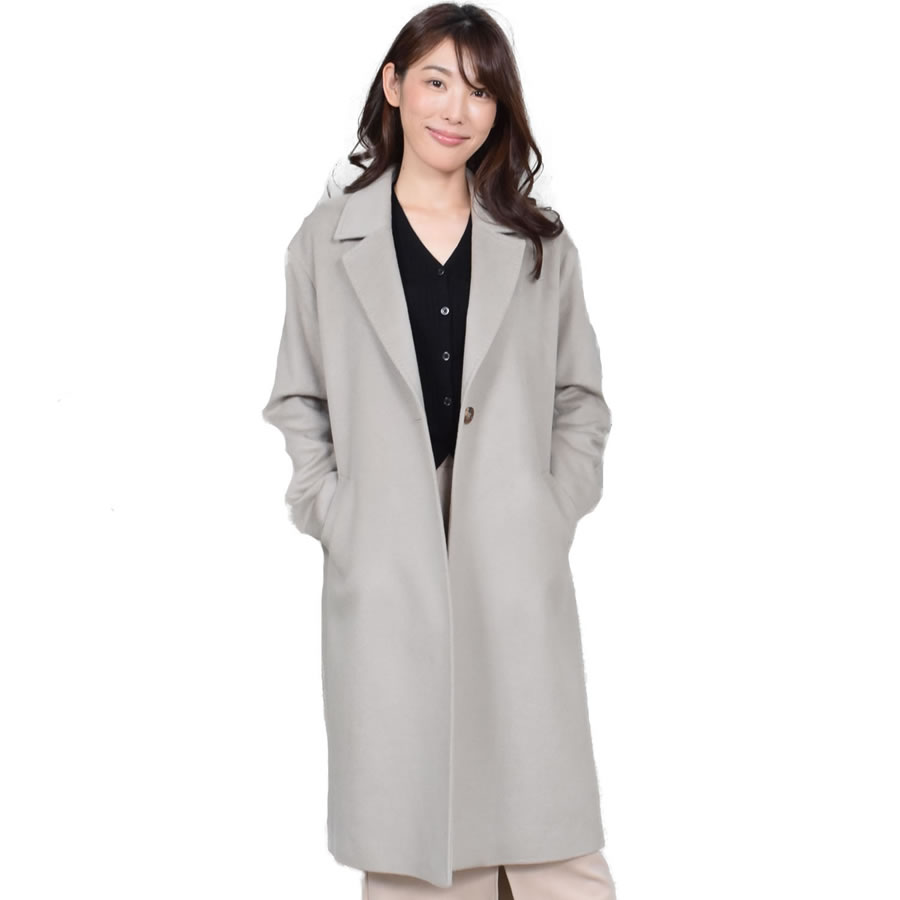 カシミヤ コート レディース カシミヤ100% ロングコート チェスター