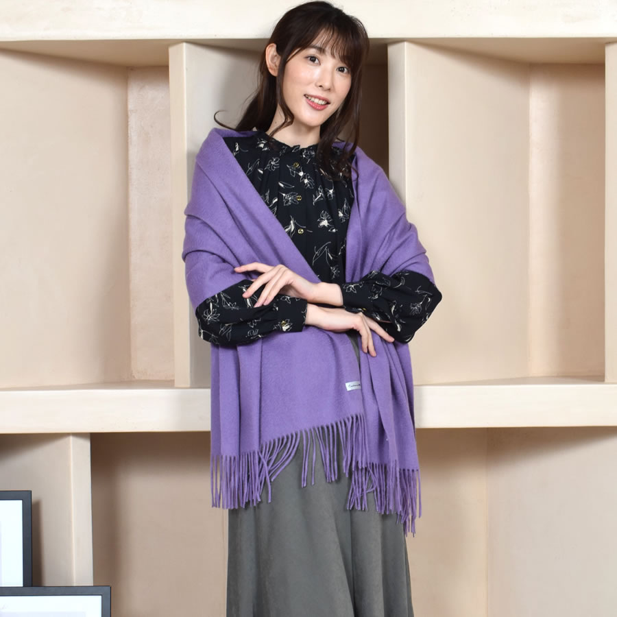 Merfirge ストール 大判 カシミヤ100% カシミア 無地ストール マフラー