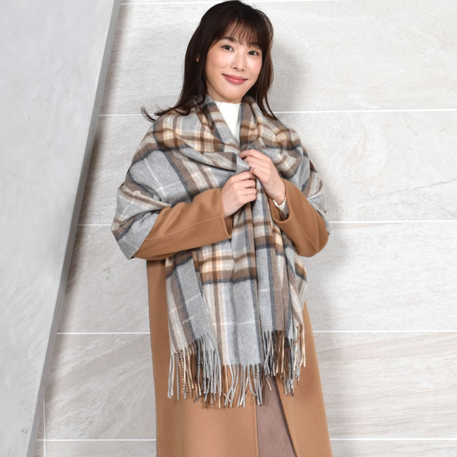 Merfirge ストール カシミヤ100% ストール チェック カシミアストール