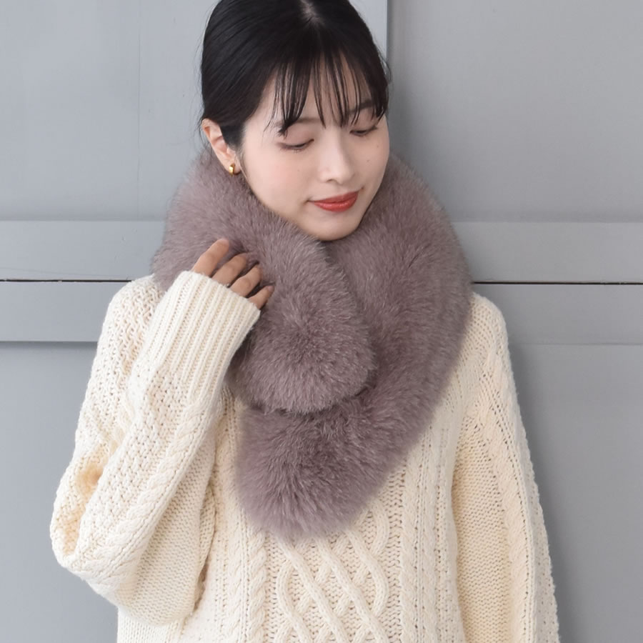 ファー マフラー 日本製 SAGA フォックス ファーコート カラー ティ
