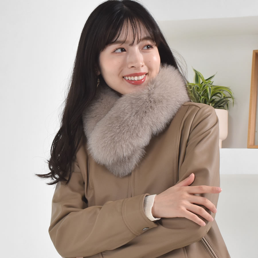 ファー マフラー SAGA クリップ付 フォックスマフラー リアルファー