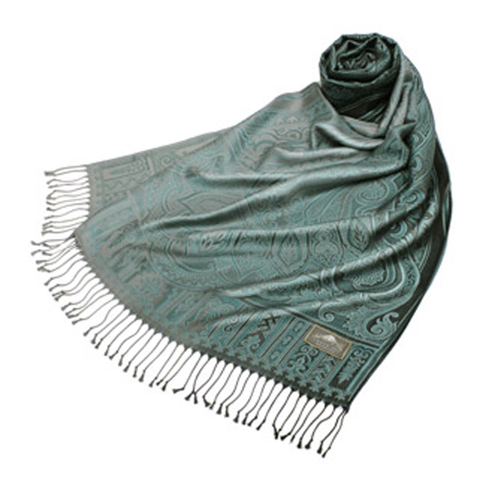 ストール シルク100% 日本製 おぼろ織り ペイズリー柄 大判 レディース