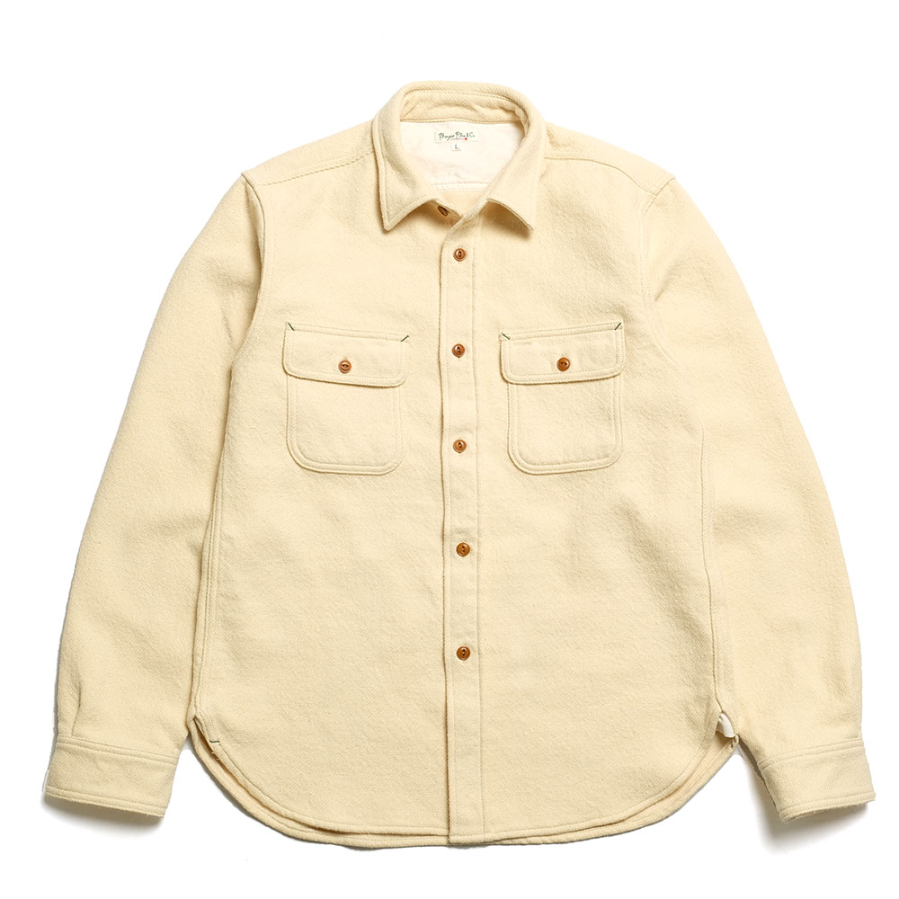 BURGUS PLUS フランネル シャツ 日本製 ネルシャツ 無地 ワーク