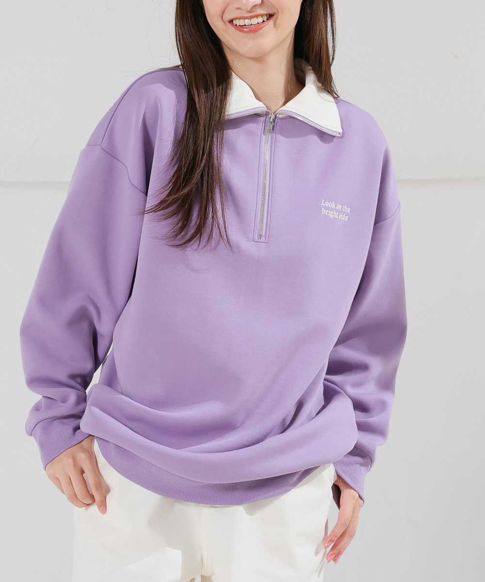 Honeys（ハニーズ） スウェット 長袖 トレーナー ハーフジップ