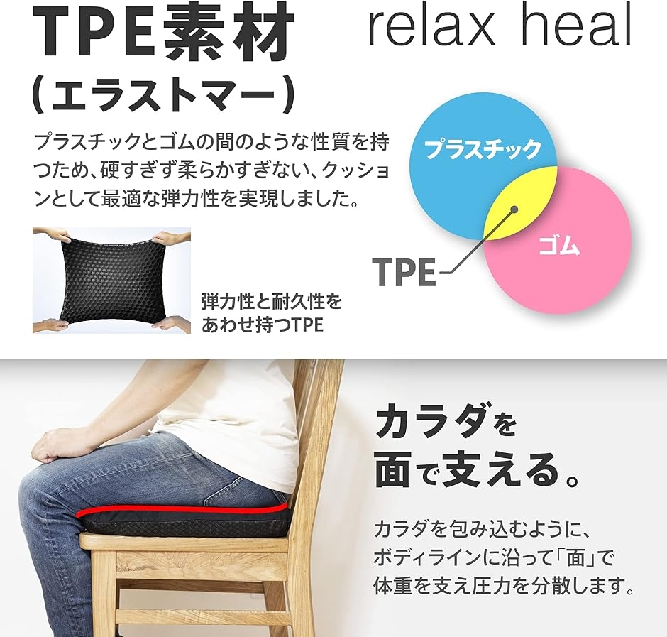 relaxheal ゲルクッション 椅子 お尻が痛くならない ジェルクッション