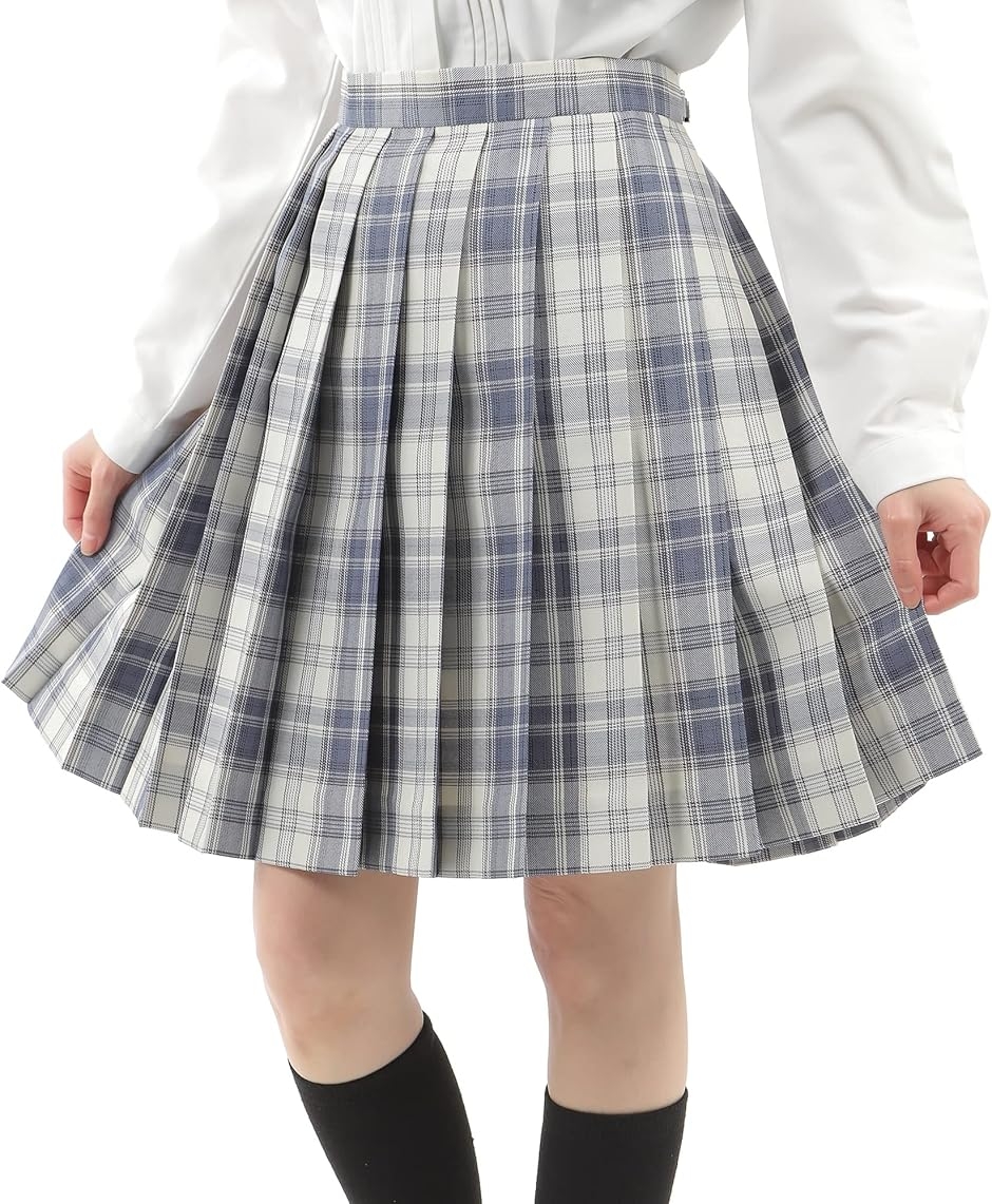プリーツスカート チェック柄 丈48cm 膝上 スクールスカート 制服 女子
