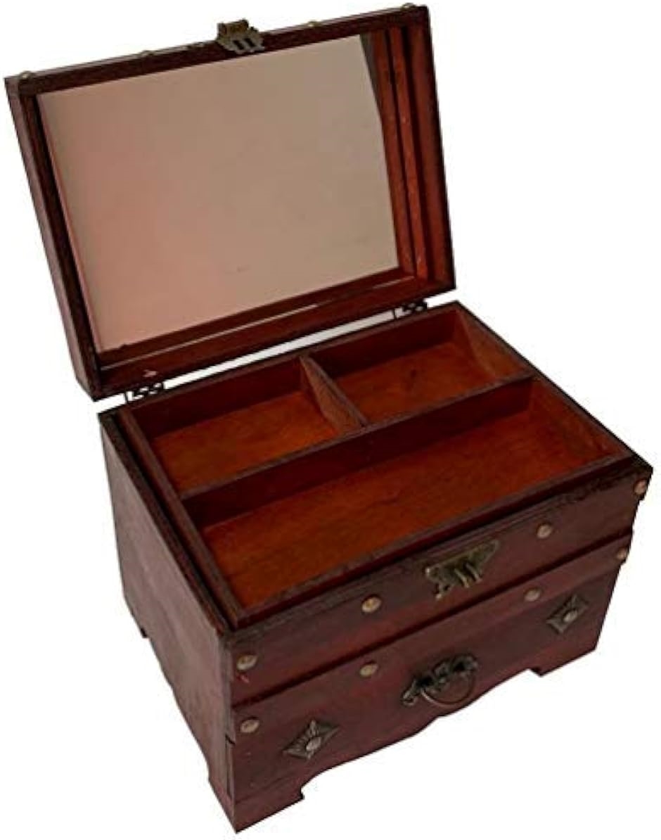 コスメ メイクボックス ジュエリーボックス 小物入れ 化粧品 ミラー 鏡