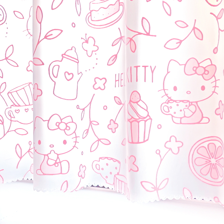 ハローキティ お風呂 カフェ カーテン 140×60cm 遮像 はっ水 防カビ