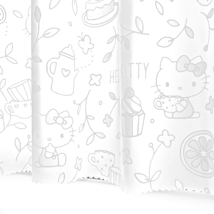 ハローキティ お風呂 カフェ カーテン 140×60cm 遮像 はっ水 防カビ