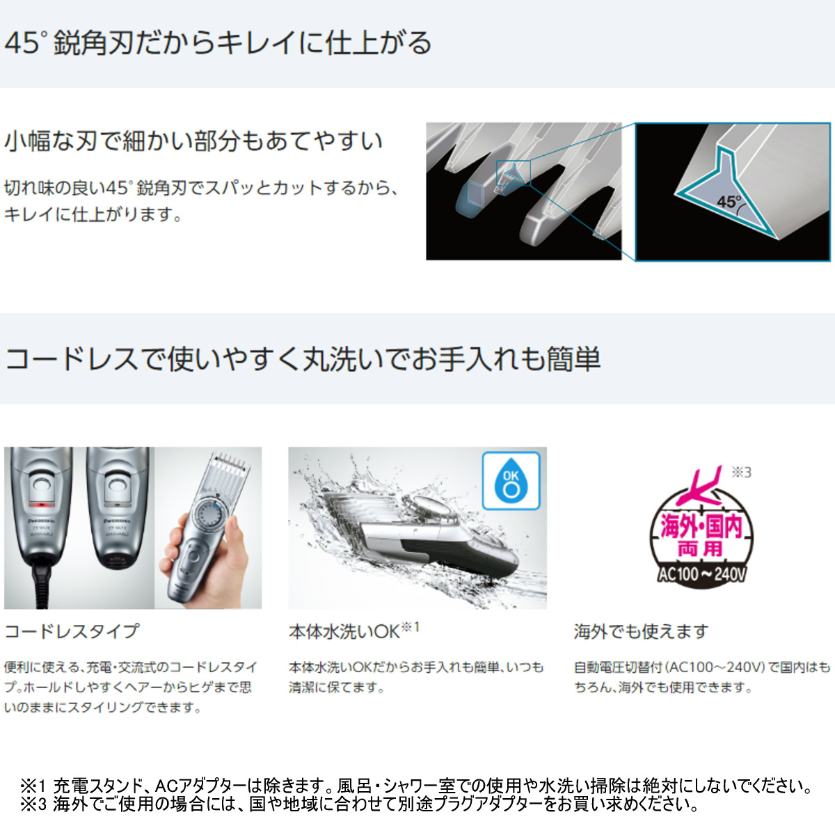 Panasonic（パナソニック） ヘアーカッター ER-GC74-S シルバー調