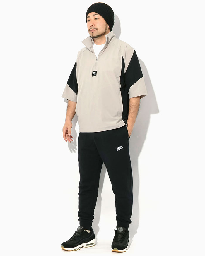 NIKE（ナイキ） シャツ 半袖 メンズ エア ハーフ ジップ グレージュ