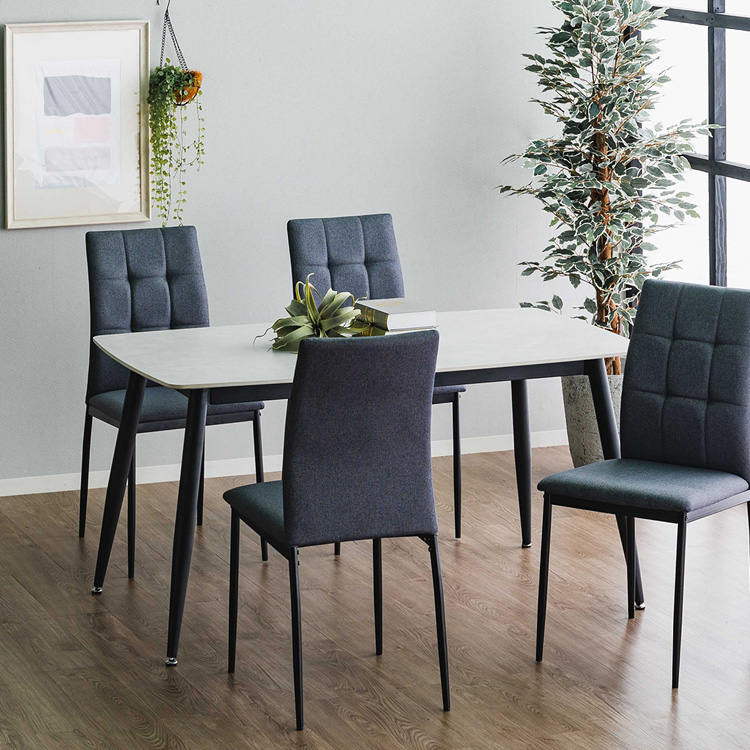 ダイニングテーブル セラミック 140 4人掛け用 おしゃれ ホワイト 鏡面