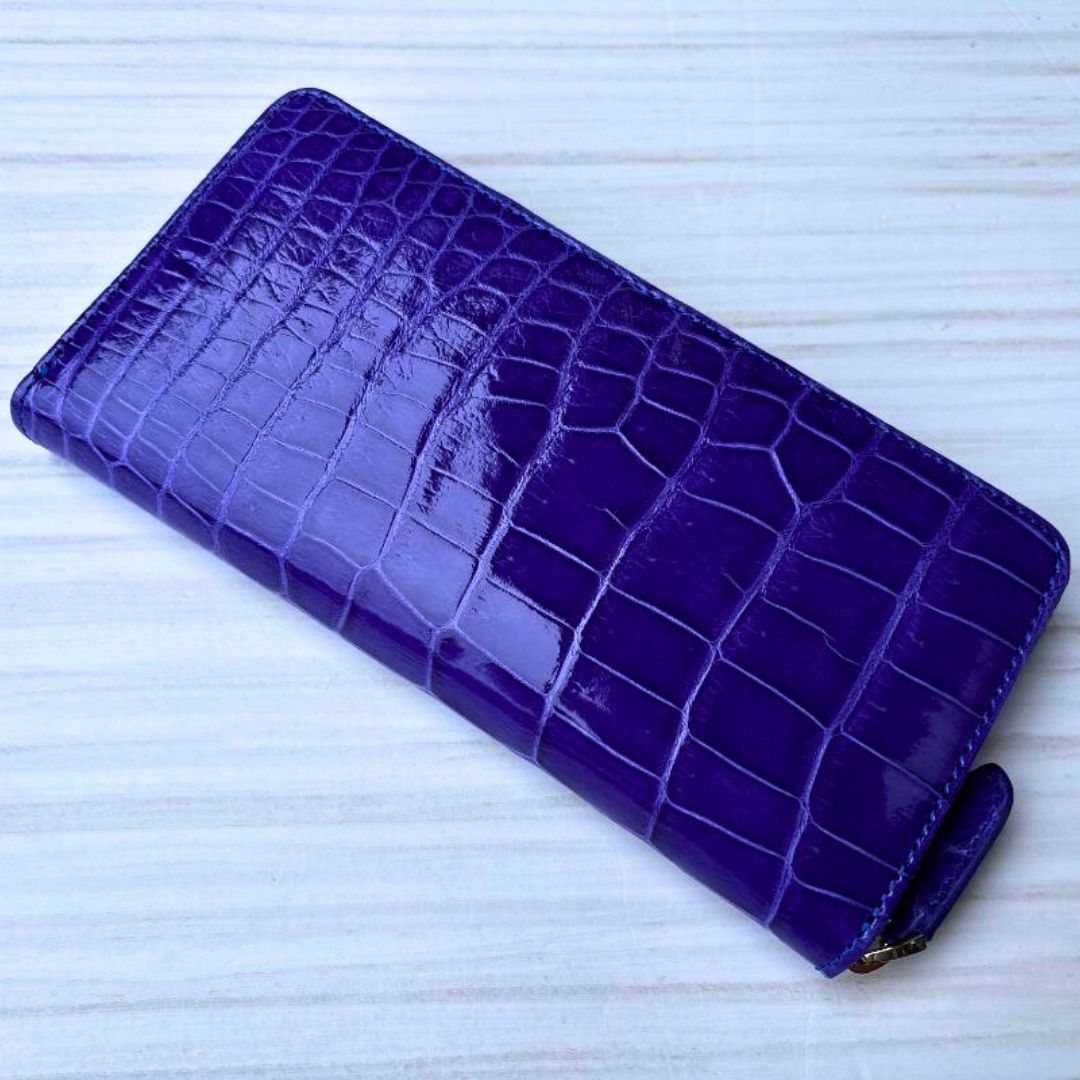 クロコダイル 財布 パープル ラベンダー No505 シャイニングクロコ