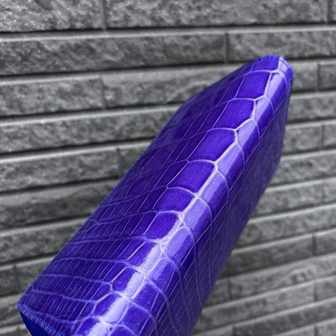 クロコダイル 財布 パープル ラベンダー No505 シャイニングクロコ