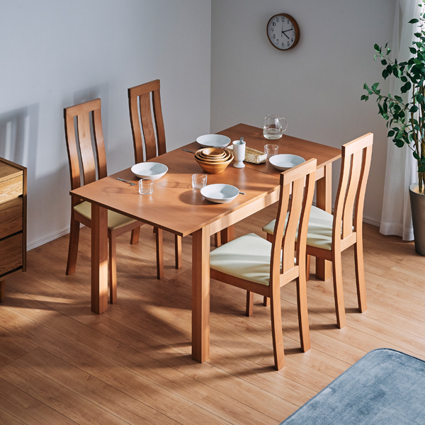 伸長式 ダイニングテーブル 5点セット 4人掛け 120 から 150 伸長
