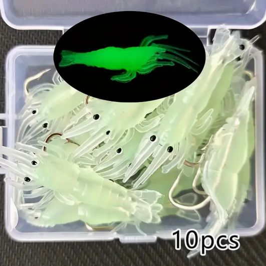 リアルエビワーム フック付き 10個入り ソフトルアー ロックフィッシュ