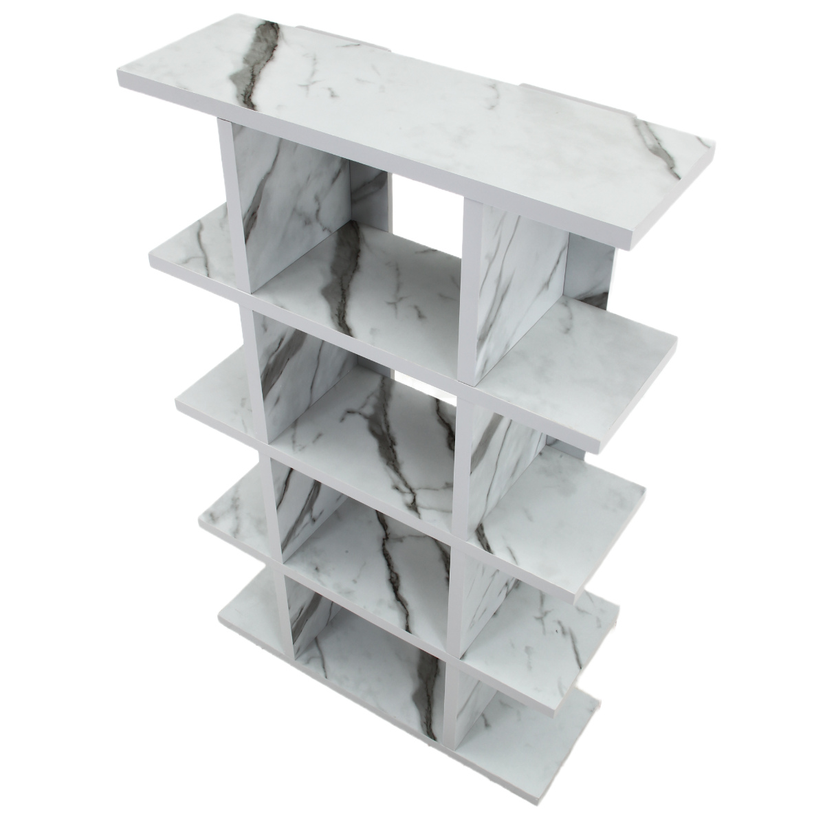 不二貿易（Fuji Boeki） オープンシェルフ 5段 大理石調 幅90cm